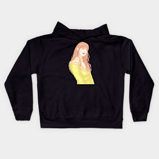 Yellow girl Kids Hoodie